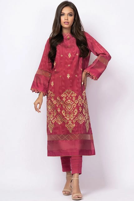 Alkaram Embroidered Cotail Viscose Suits Unstitched 2 Piece FW-28.1 Pink - Winter Collection