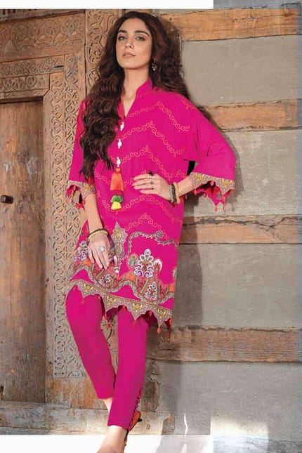 Alkaram Printed Viscose Unstitched Shirt FW-45.1-Pink - Winter Collection