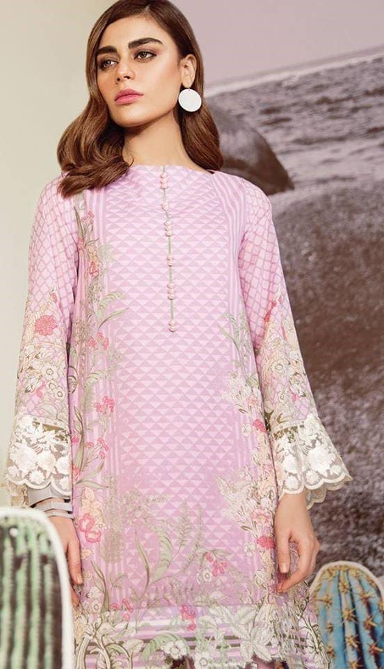 AlKaram 1Pc Cambric Embroidered Shirt MS 37 Pink AlKaram 1Pc Cambric Embroidered Shirt MS 37 Pink