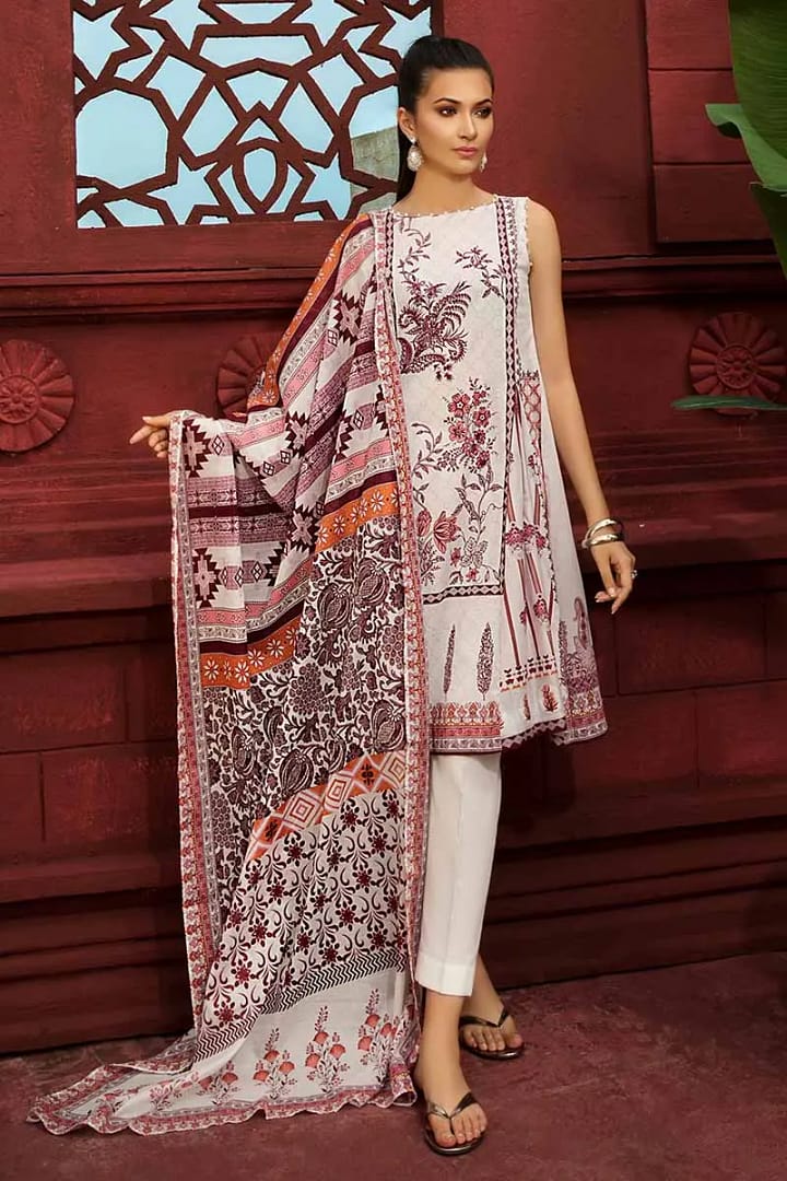 Gul Ahmed TCN 39 B SD Gul Ahmed Unstitched Cambric Printed Shirt & Dupatta TCN-39 B - Image 1