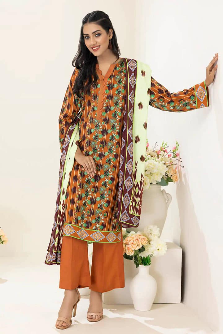 Gul Ahmed 3PC Unstitched Digital Printed Linen Suit LT-22036 A Gul Ahmed 3PC Unstitched Digital Printed Linen Suit LT-22036 A