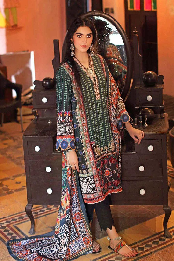 Gul Ahmed 3PC Unstitched Linen Dupatta Khaddar Printed Suit PVS-12001 A Gul Ahmed 3PC Unstitched Linen Dupatta Khaddar Printed Suit PVS-12001 A