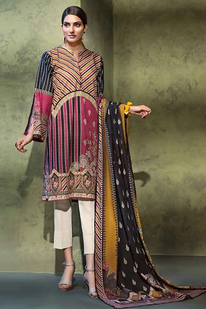 Gul Ahmed 3PC Khaddar Unstitched Printed Suit K-77 Gul Ahmed 3PC Khaddar Unstitched Printed Suit K-77