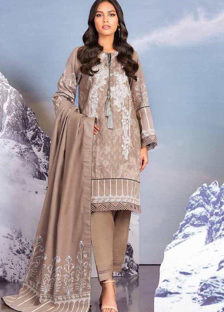 Alkaram Embroidered Khaddar Suit 2 Piece FW FW-41.1-Pink - Image 1