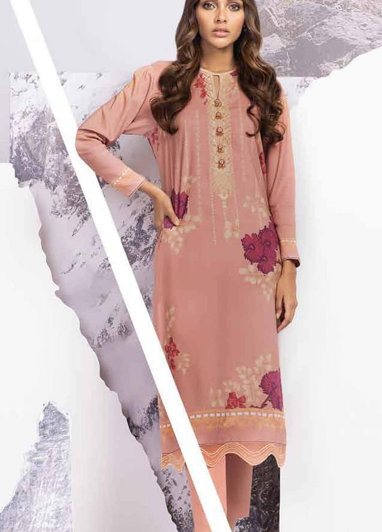 Alkaram Embroidered Viscose Suit Unstitched 2 Piece FW-30.1 Pink - Winter Collection Alkaram Embroidered Viscose Suit Unstitched 2 Piece FW-30.1 Pink - Winter Collection
