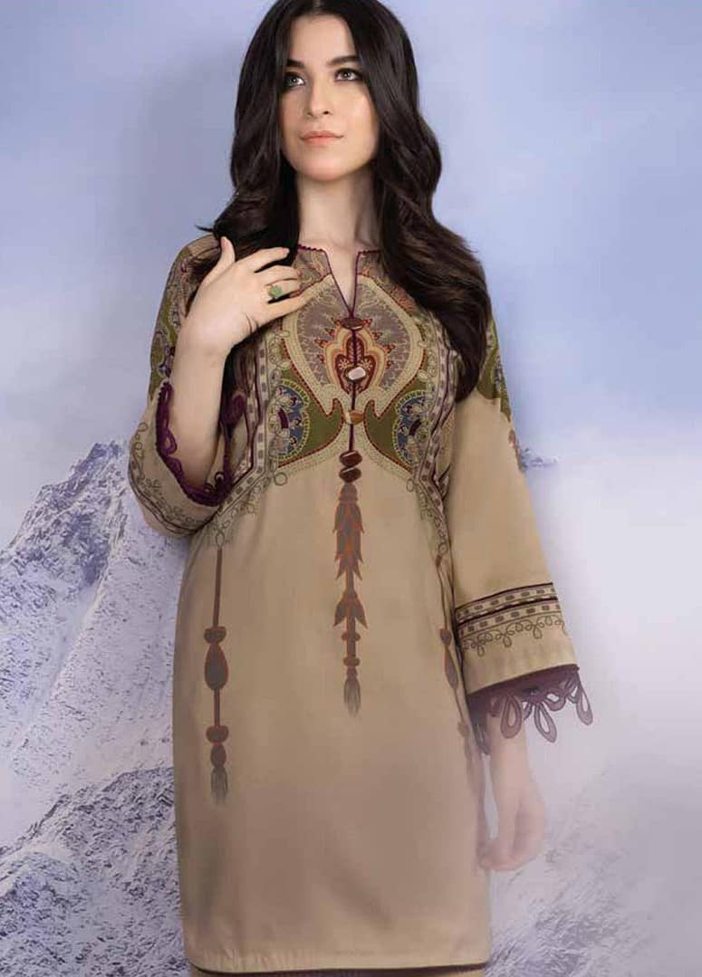 Alkaram Printed Viscose Suit Unstitched 2 Piece FW-33 Cream - Winter Collection Alkaram Printed Viscose Suit Unstitched 2 Piece FW-33 Cream - Winter Collection